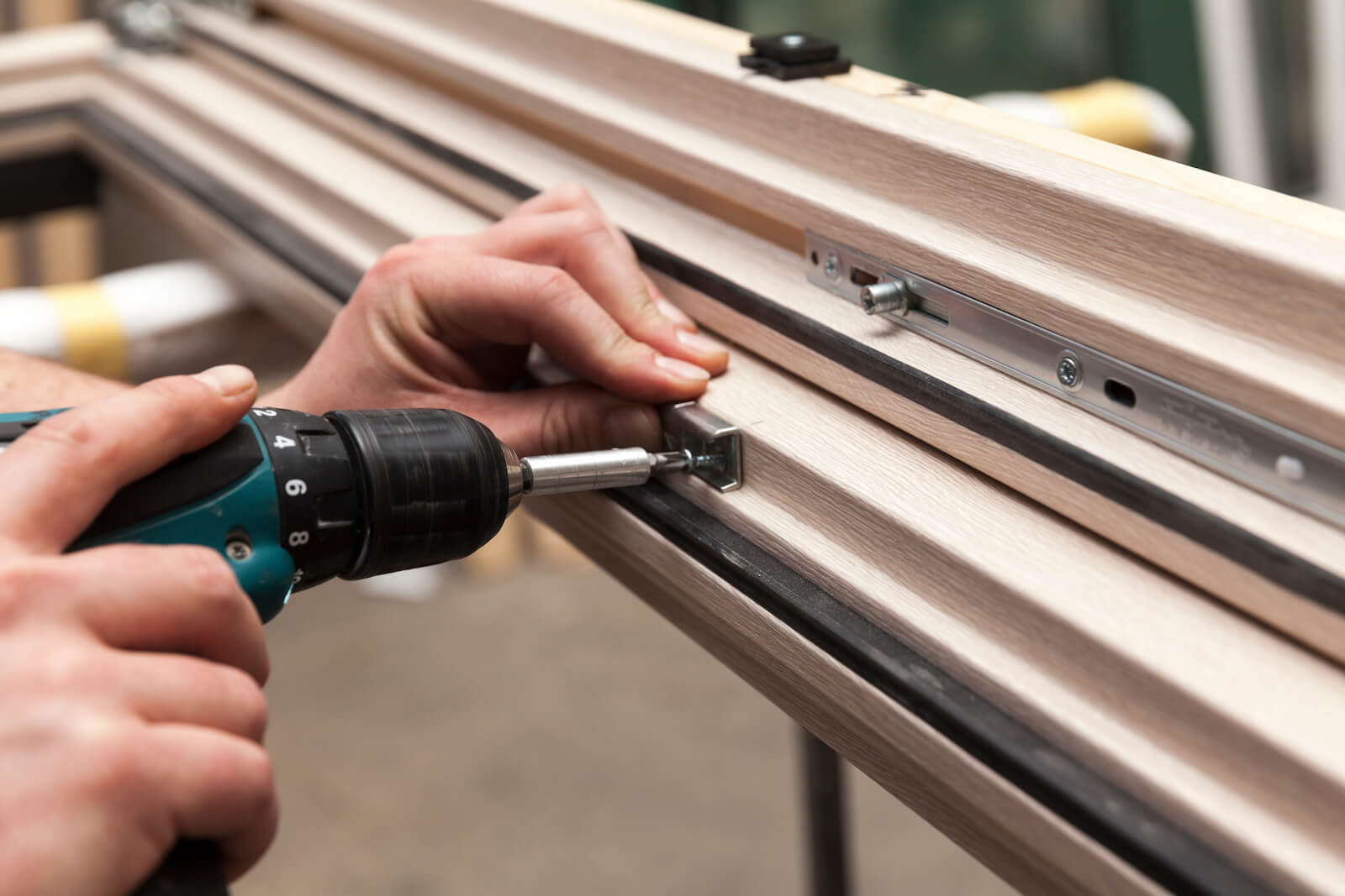 Drilling into a timber frame